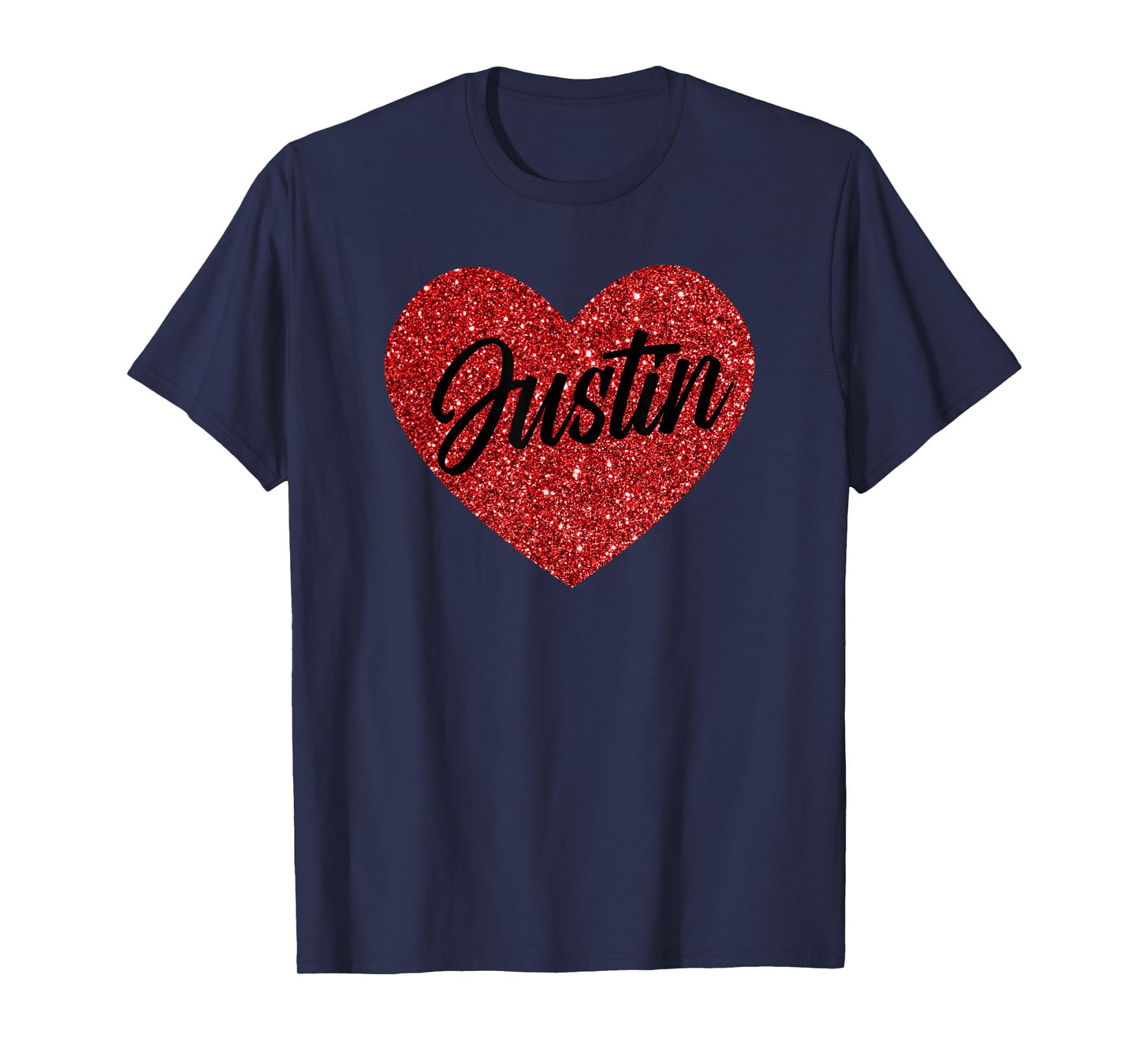 I Love Justin Cute Justin Red Heart for Valentine's Day T-Shirt