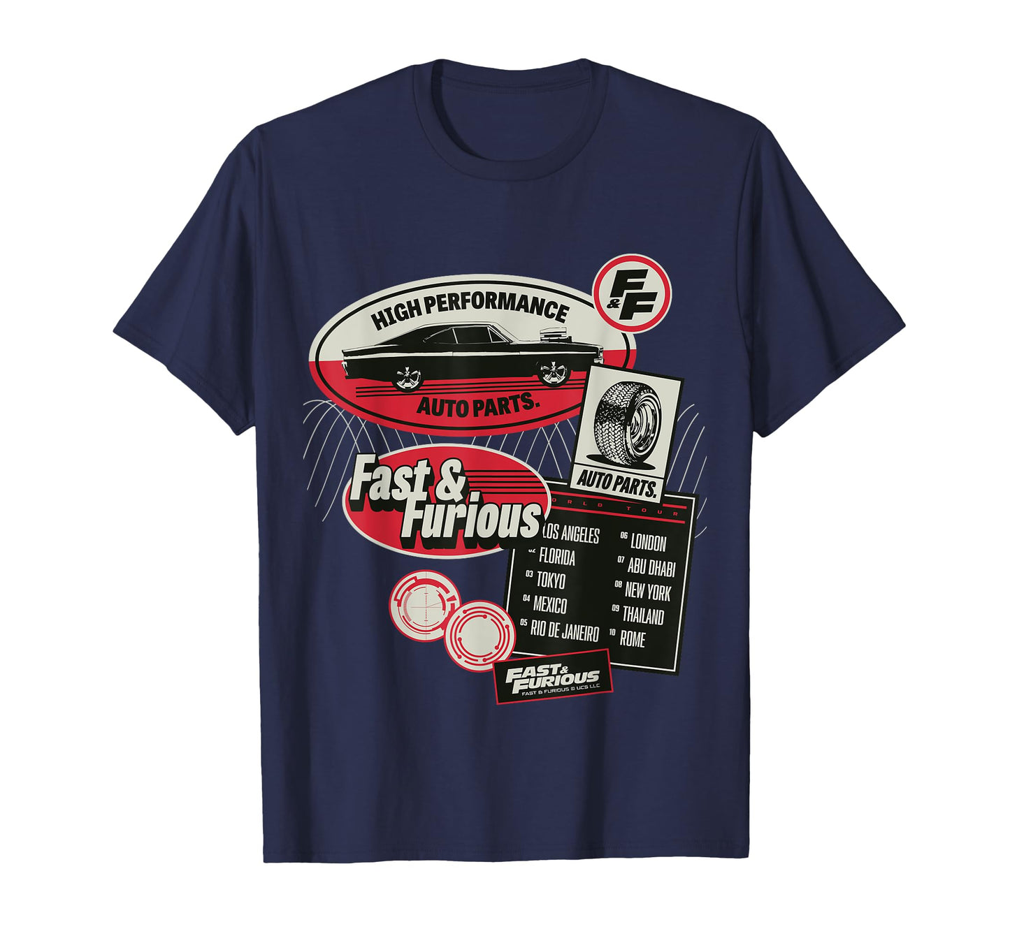 Fast & Furious Movie Merch High Performance Auto Parts T-Shirt