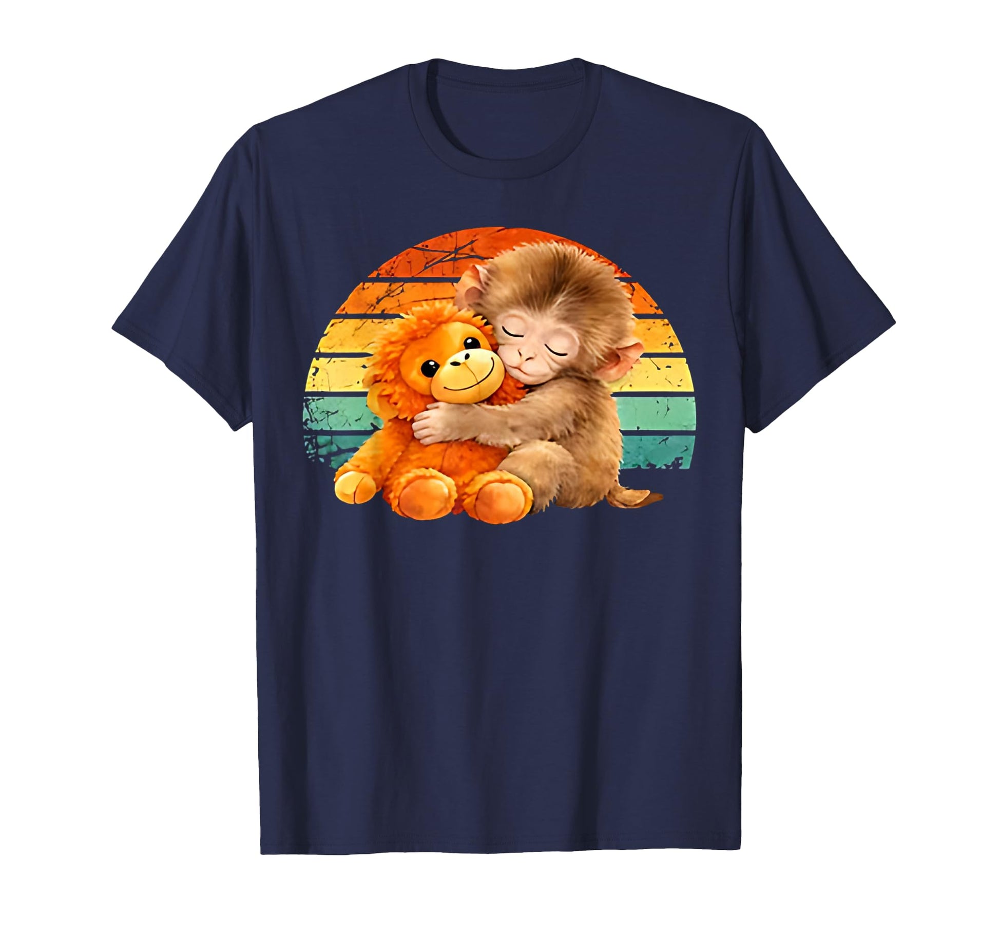 Retro Vintage Baby Monkey Punch T-Shirt - T-Shirt | Navy
