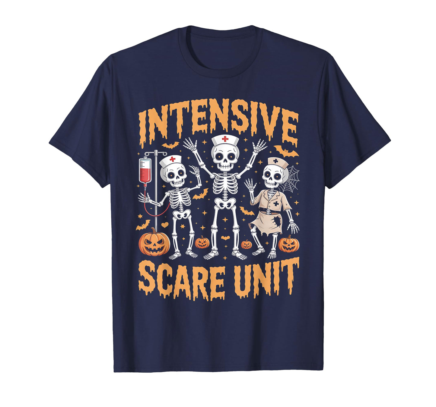ICU Halloween Shirt Nurse Halloween Pumpkin Nurse Halloween T-Shirt