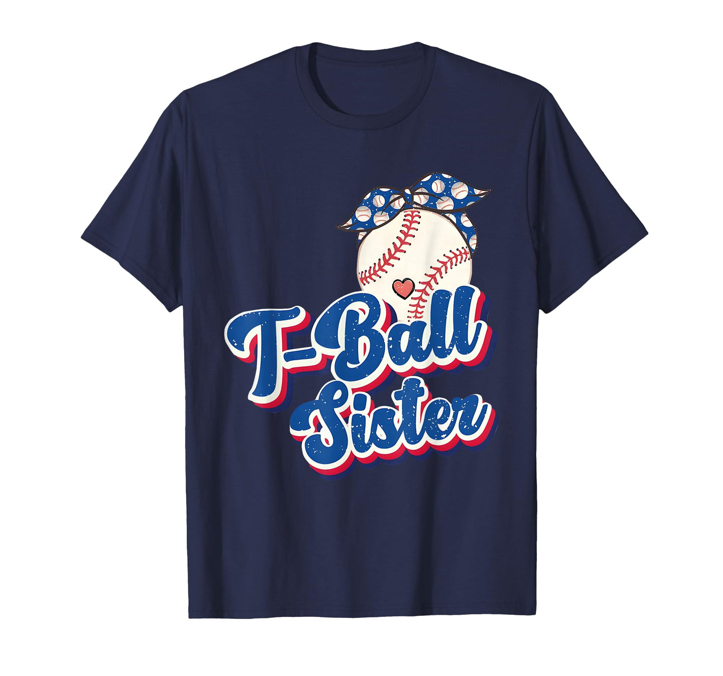 T-ball Sister Groovy Retro Tballl Sister Teeball Sport T-Shirt
