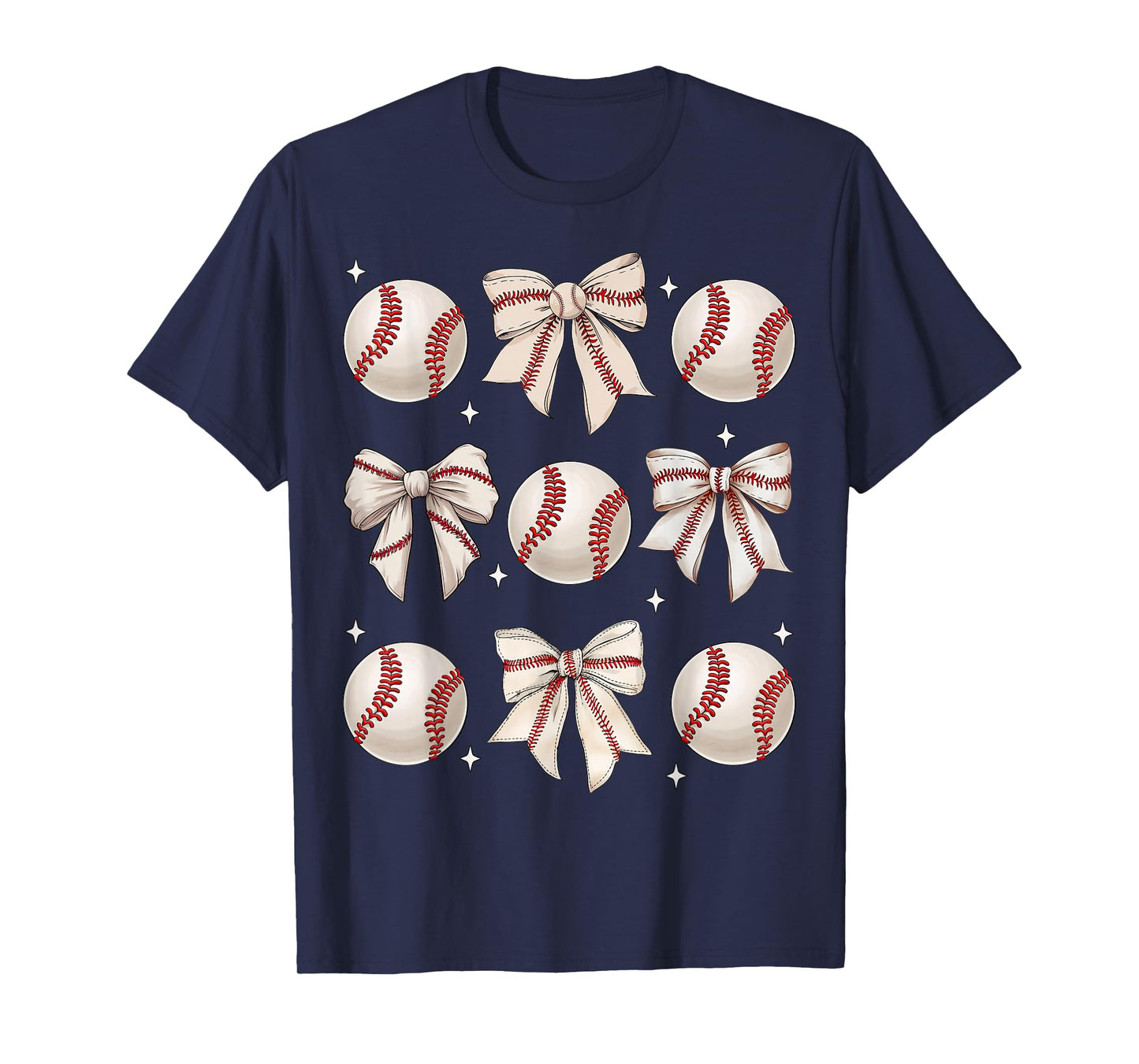 Baseball Coquette Bow Baseball Mom Mothers Day Baseball Mama T-Shirt