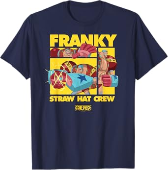 One Piece Anime Straw Hat Crew Franky Collage T-Shirt