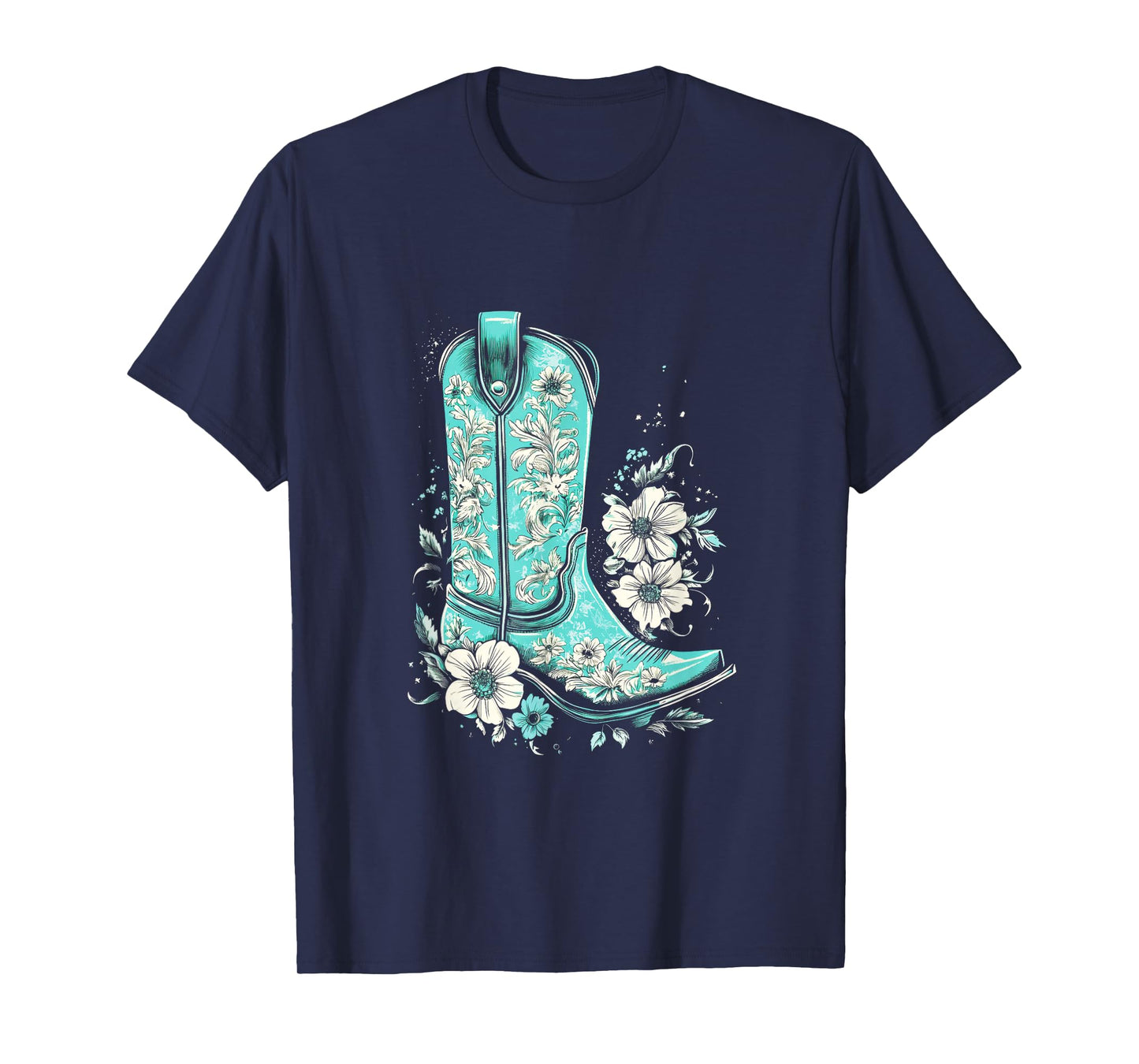Western Turquoise Teal Cowgirl Country Boho T-Shirt