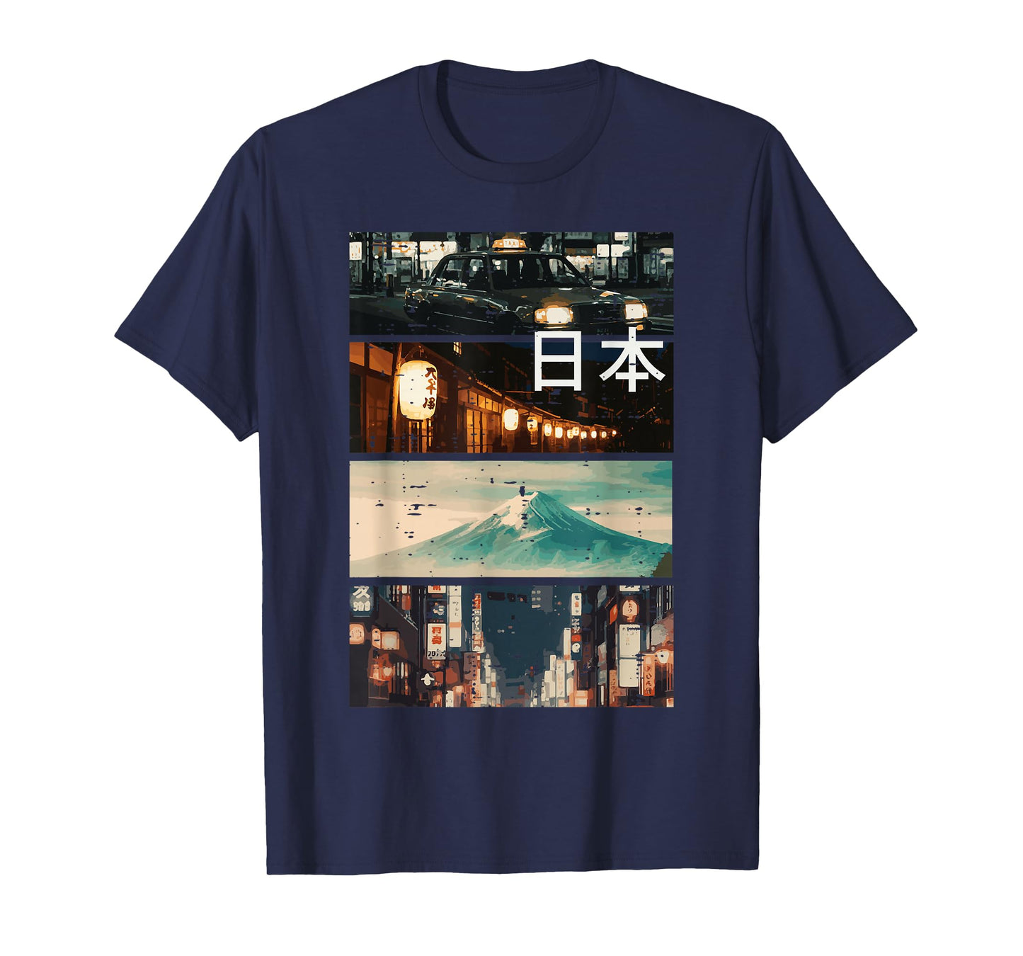 Japan Street Mountain Collage Nihon Japanese Men Women Kids T-Shirt
