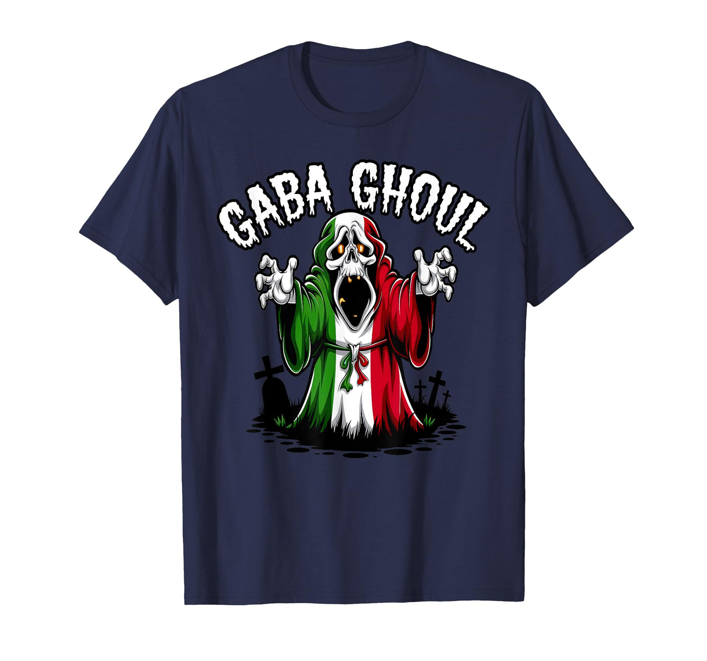 Halloween Graveyard Gaba Ghoul Ghost Funny Italian Gabagool T-Shirt