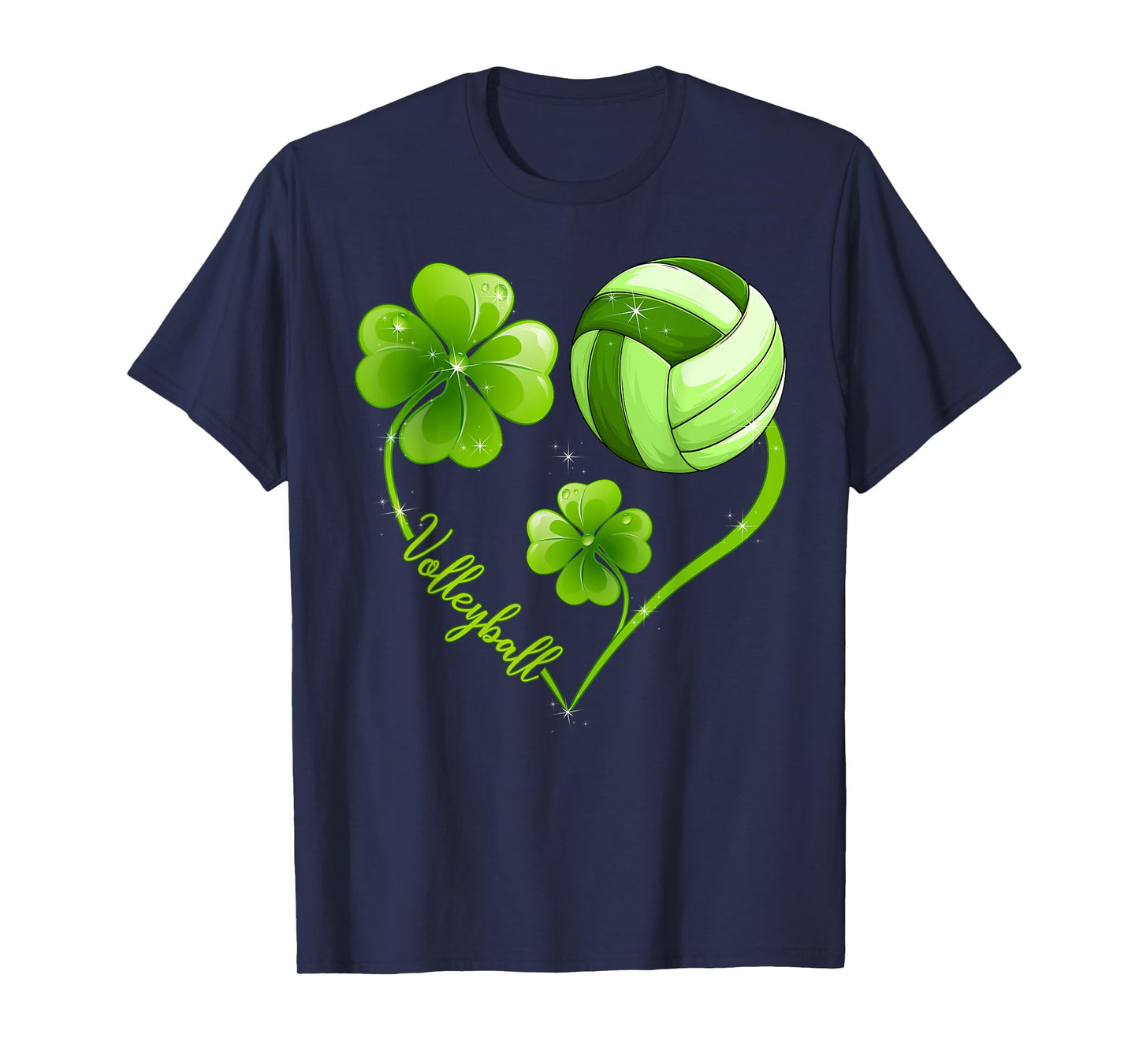 Funny Volleyball Lover Shamrock Leaf Heart St Patrick's Day T-Shirt