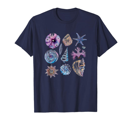 Seashells And Starfish Ocean Life T-Shirt
