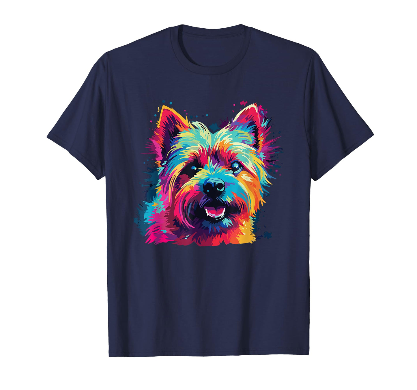 Watercolor Colorful Norwich Terrier Dog Men Women Kids T-Shirt
