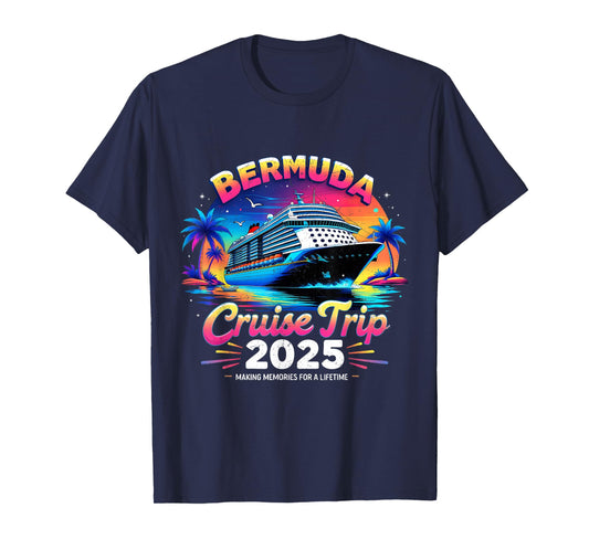 Bermuda Cruise Trip 2025 Sunset Vacation Gift T-Shirt