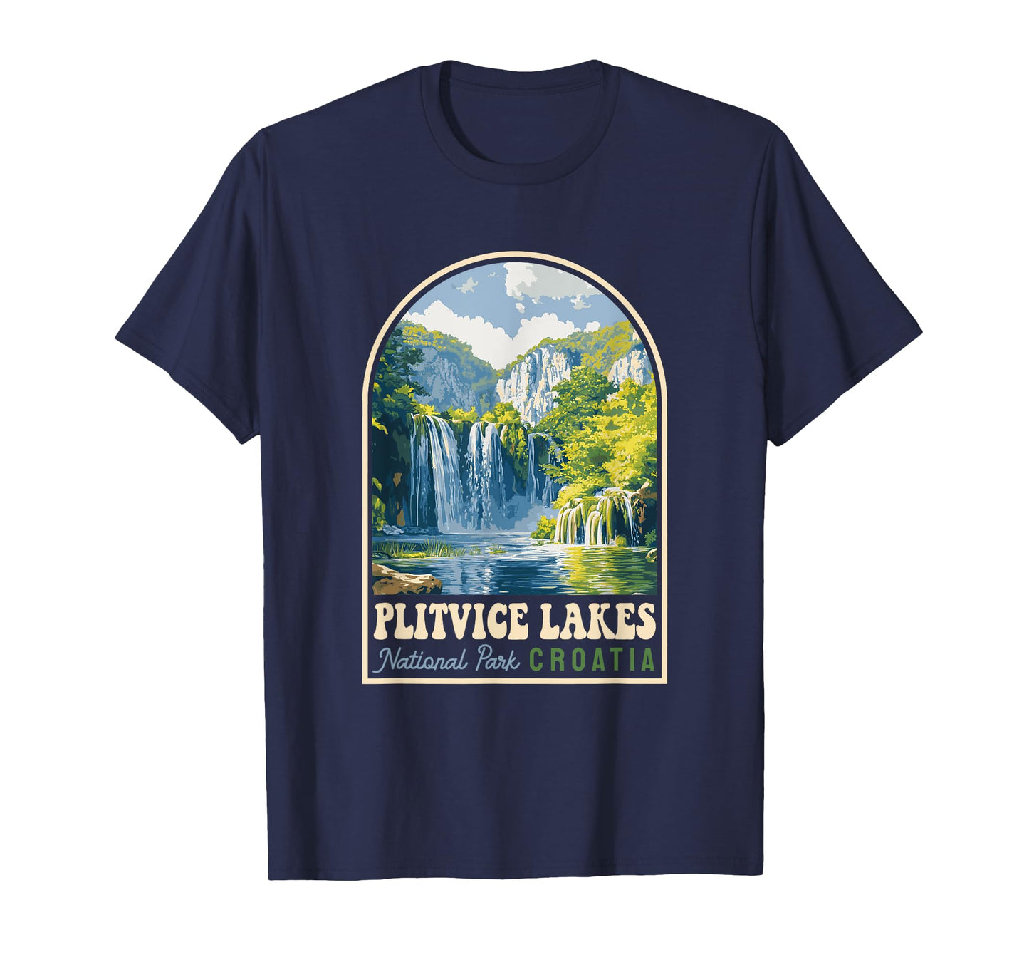 Plitvice Lakes National Park Croatia Souvenir Retro T-Shirt