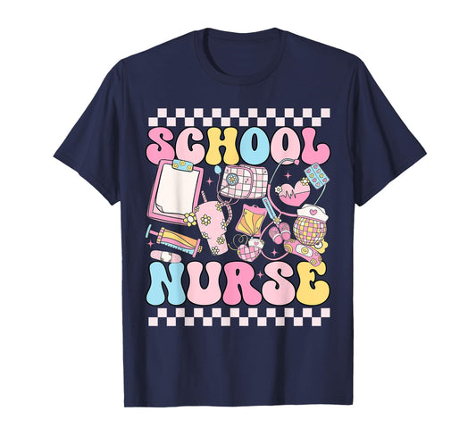 Retro School Nurse Back to School Elementary Nurse Life T-Shirt