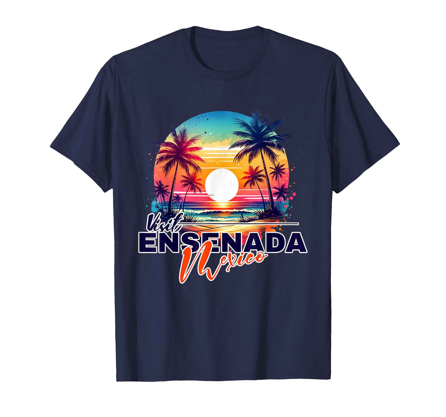 Ensenada Mexico Sunset Beach Palm Tree Souvenir T-Shirt