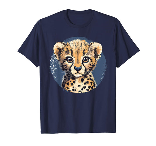 Cheetah Cub Face Animal Wildlife Portrait T-Shirt
