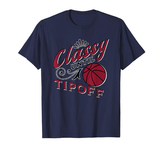 Classy Women Basketball Maroon Gift For Basketball Mom Text T-Shirt