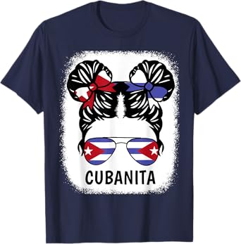 Cubanita Cuban Girl Cuba Flag Kids Women Hispanic Heritage T-Shirt