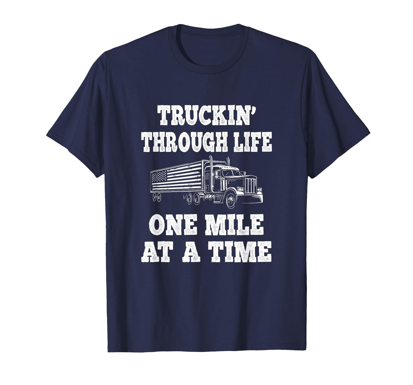 American Flag Semi Truck Driver T-Shirt