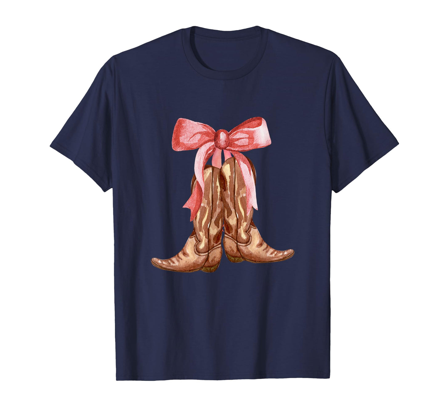 Cowgirl Boots Coquette Pink Bow Preppy Toddler Women Girl T-Shirt
