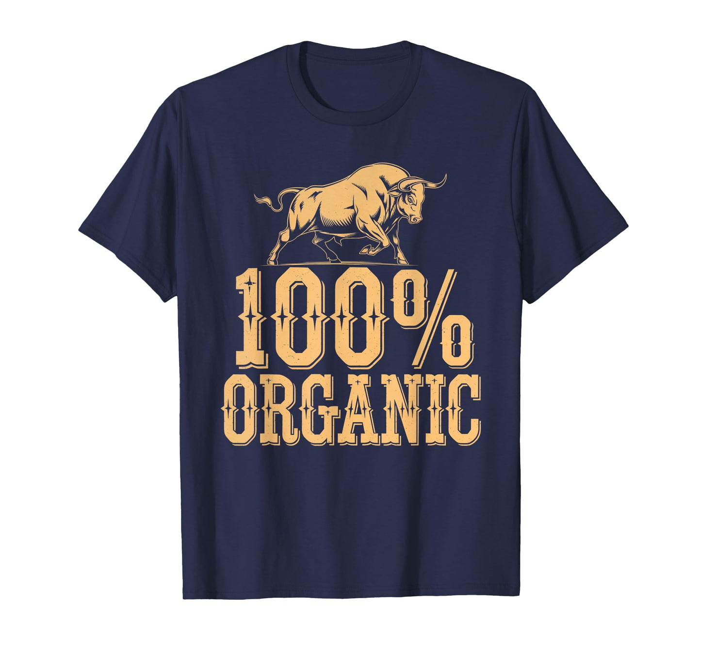 100 Percent Organic Bull Ranch Western Cowboy Graphic T-Shirt
