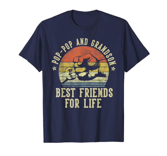 Pop-Pop and Grandson Best Friends for Life Funny Pop-Pop T-Shirt