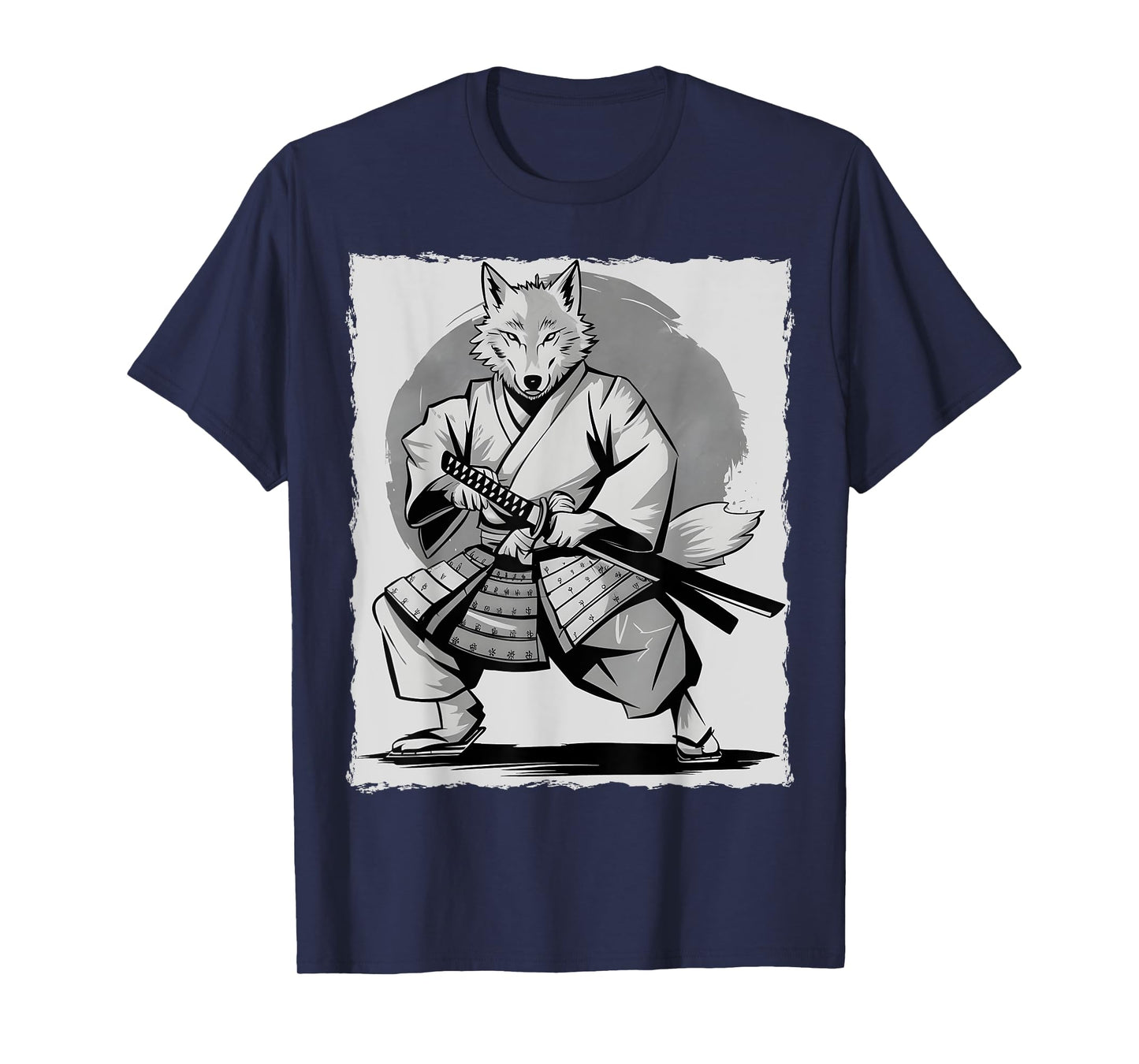 Japanese Samurai Wolf Wildlife Animal Ukiyo-e Warrior Wolf T-Shirt