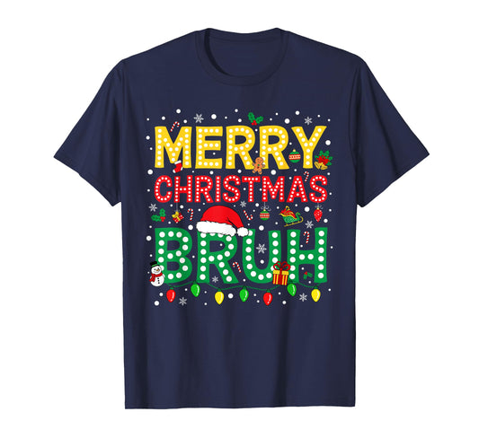 Bruh Christmas Bruh Merry Christmas Teens Boys Men Christmas T-Shirt