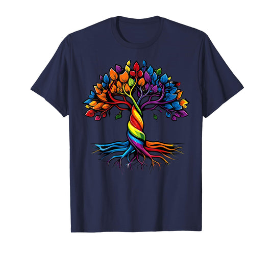 Tree Of Life Rainbow LGBT Gay Lesbian Pride Flag Ally T-Shirt