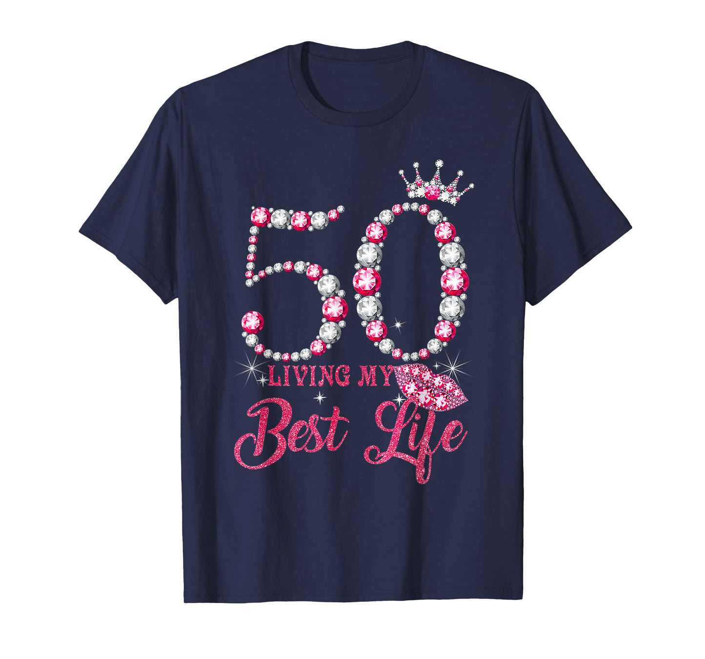 Living My Best Life 50 Years Old 50th Birthday Queen Women T-Shirt