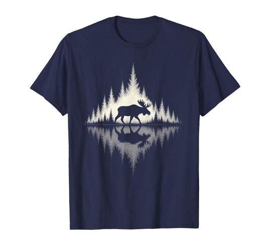 Moose, Wildlife & Outdoor, Forest & Trees Reflection T-Shirt