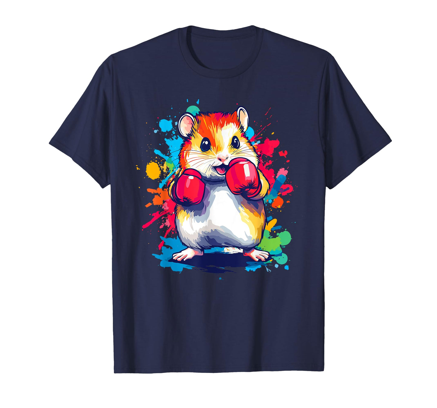 Hamster Wearing Boxing Gloves Colorful Art T-Shirt