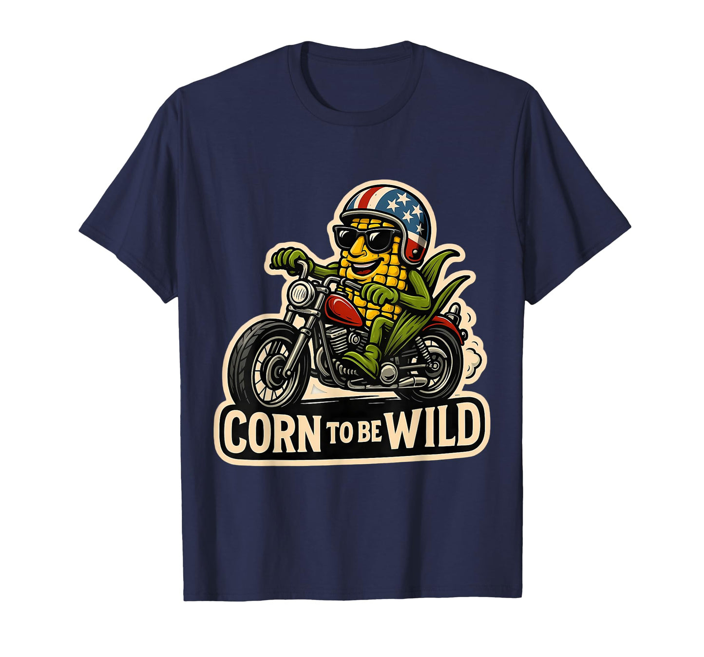 Corn to Be Wild Funny Corncob Pun Maize Farmer Biker Farming T-Shirt