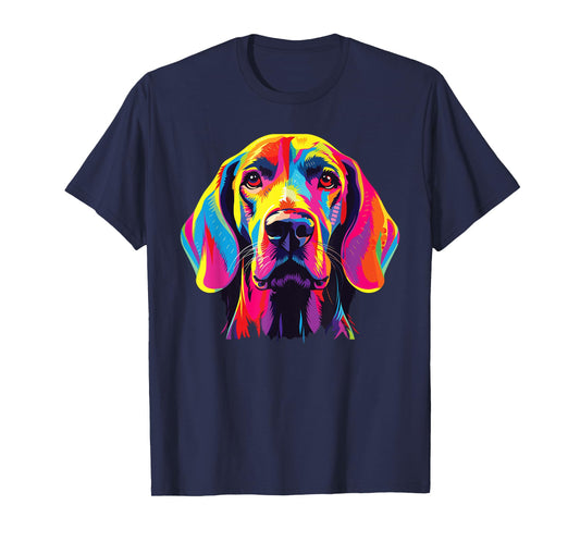 Watercolor Colorful Redbone Coonhound Dog T-Shirt, Small