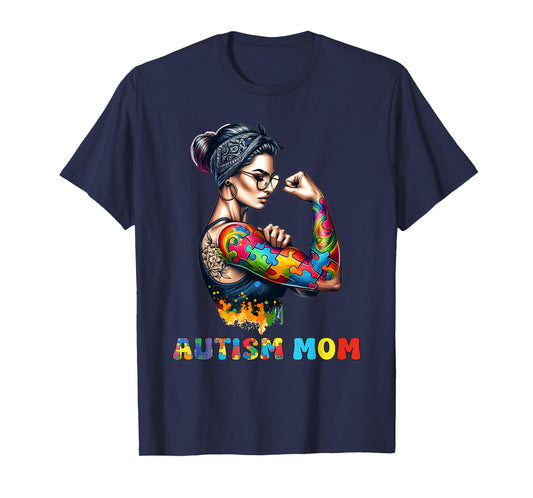 Autism Mom Autism Awareness Strong and Proud Autistic Kids T-Shirt
