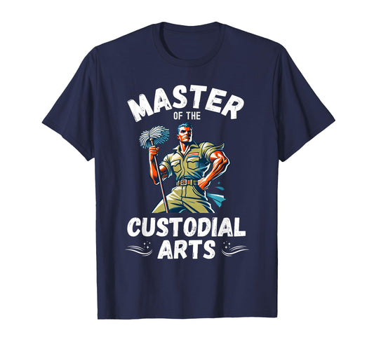 Master Of The Custodial Arts Retro Funny School Custodian T-Shirt