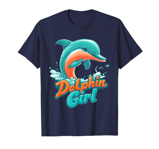 Dolphin Girl Florida Souvenir Miami Beach Gift for Women T-Shirt