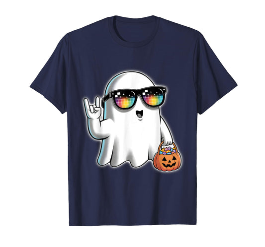 Ghost Boo Rock Pumpkin Halloween T-Shirt