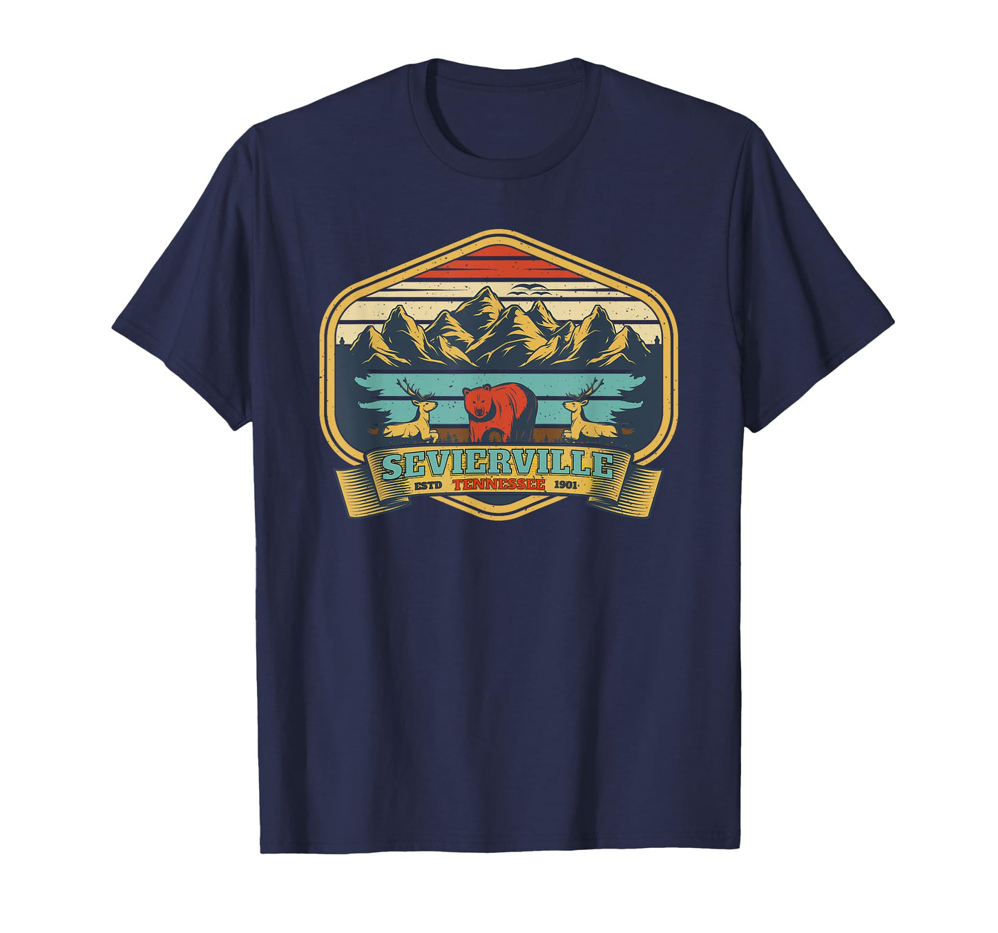 Sevierville, TN – Smoky Mountains Wildlife Vintage T-Shirt