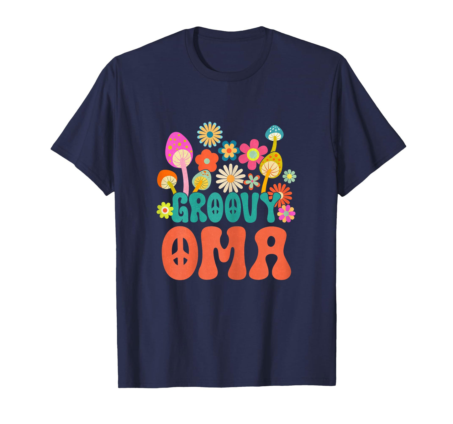Retro Groovy Oma Gifts For Mother's Day Hippie Flower T-Shirt