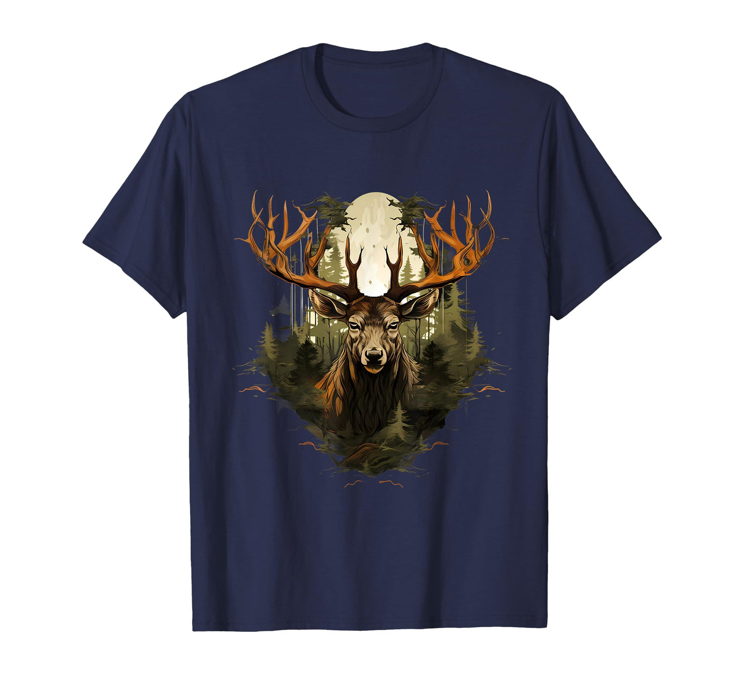 Deer Wildlife Nature Motif Animal Lovers Landscape Forest T-Shirt