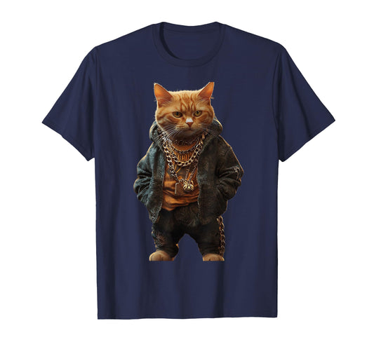 Thug Gangster Life Cat For Hip Hop Fans Meme and Cat lovers T-Shirt for Men Women Girls Kids