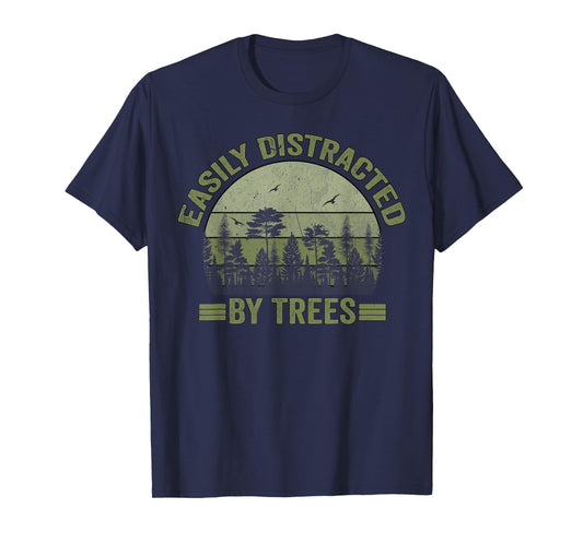 Easily Distracted By Trees wildlife nature vintage forest T-Shirt