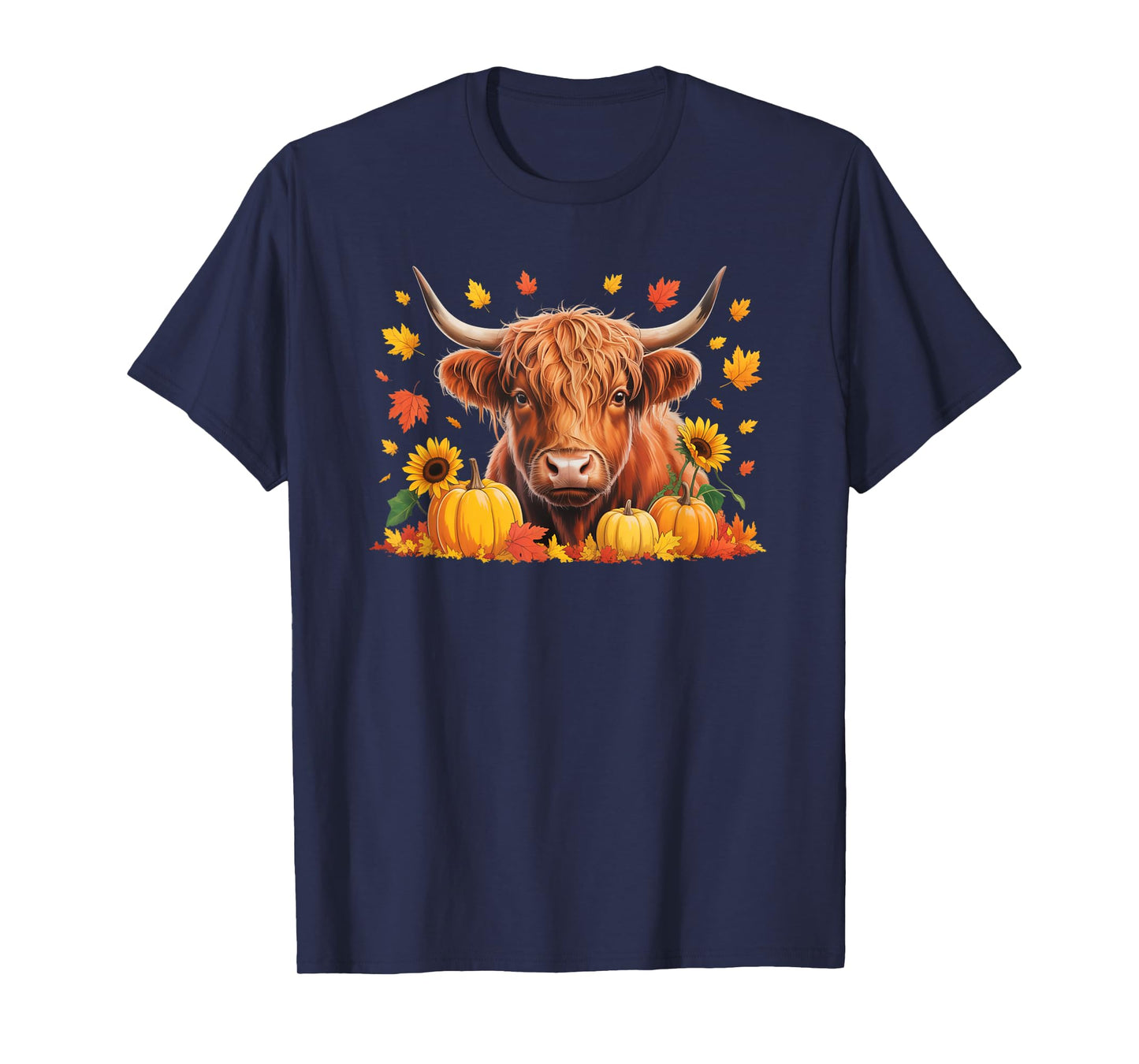 Fife Life Highland Cow Autumn Fall T-Shirt
