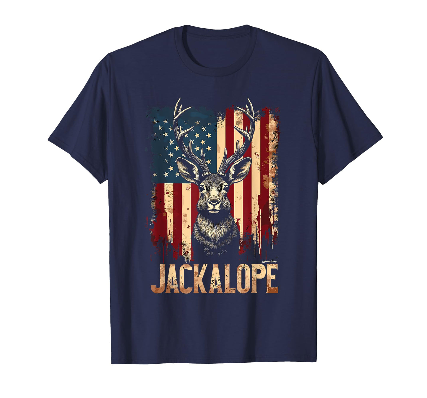 Jackalope American Flag Urban Wildlife T-Shirt