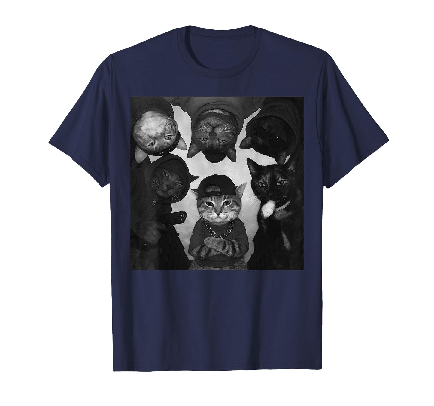 Funny Cat Meme Vintage Thug Gang T-Shirt
