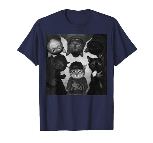 Funny Cat Meme Vintage Thug Gang T-Shirt