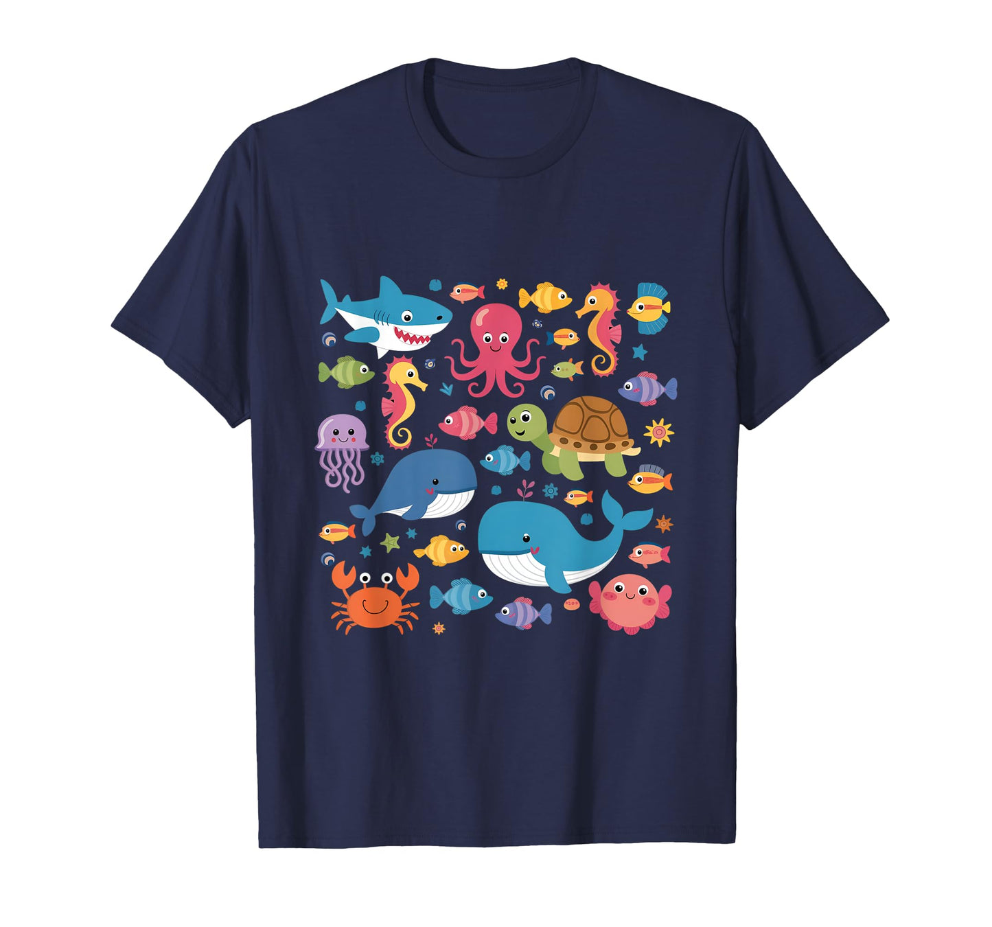 Cute Sea Animals Kids Children Ocean Creatures Clownfish T-Shirt