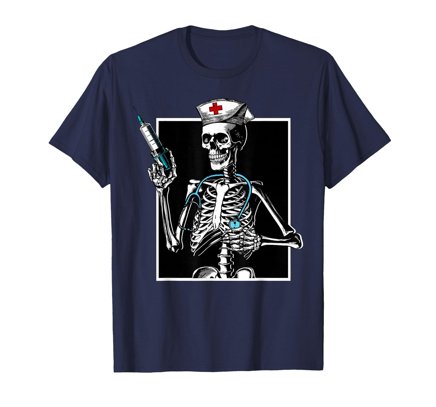 Halloween Skeleton ER Nurse Funny Nursing Student Spooky RN T-Shirt