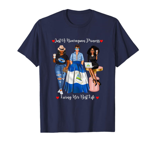 Just A Nicaraguan Princess Living Her Best Life Black Womens T-Shirt