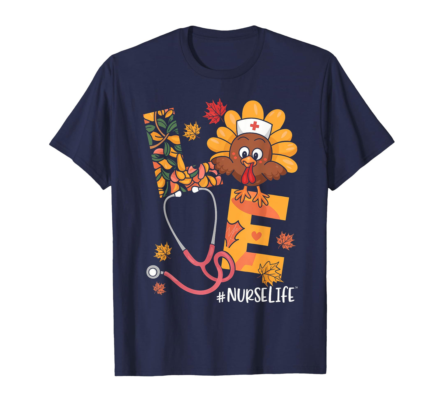 Turkey Nurse Thanksgiving Fall Scrub Nursing RN ICU ER Nicu T-Shirt