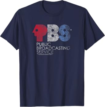 PBS Distressed Red White and Blue Vintage Logo T-Shirt